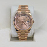 Rolex Day-Date II 218238 41mm 18k Yellow Gold Champagne Diamond Dial Men's Watch