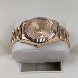 Rolex Day-Date II 218238 41mm 18k Yellow Gold Champagne Diamond Dial Men's Watch