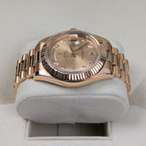 Rolex Day-Date II 218238 41mm 18k Yellow Gold Champagne Diamond Dial Men's Watch