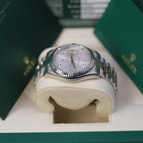 Rolex Day-Date II 218239 41mm 18k White Gold Silver Diamond-Set Dial Fluted Bezel
