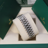 Rolex Day-Date II 218239 41mm 18k White Gold Silver Diamond-Set Dial Fluted Bezel