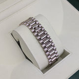 Rolex Day-Date II 218239 18k White Gold Fluted Bezel Rhodium Roman Dial 41mm