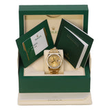 Rolex Day-Date 218348 Champagne Diamond Dial and Diamond Bezel 18k Yellow Gold 41mm