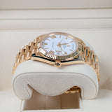 Rolex Day-Date 40 228238-0042 White Roman Dial Yellow Gold President Bracelet