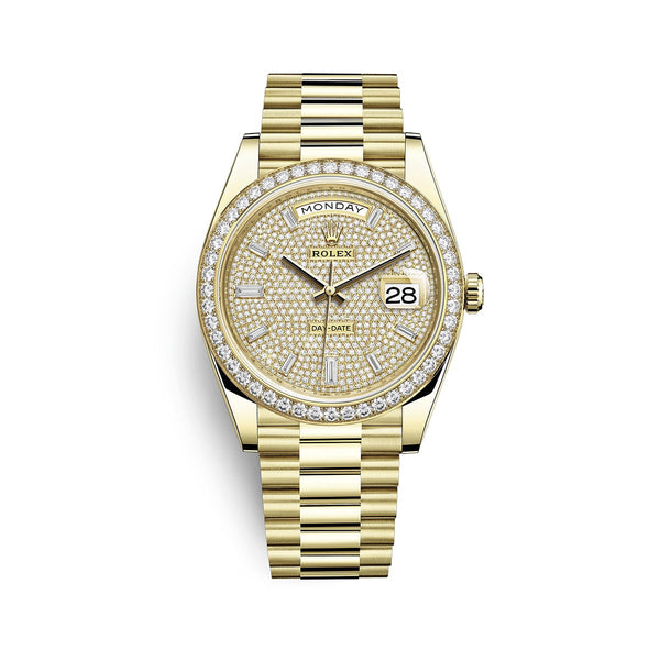 Rolex Day-Date 228348RBR-0037 40mm Yellow Gold Diamond Dial Watch