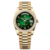 Rolex Day-Date 40 Reference 228348RBR-0045 Green Ombré Dial Yellow Gold President Watch