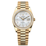 Rolex Day-Date 40 228348RBR-0046 White Mother-of-Pearl Diamond Dial Yellow Gold President Watch