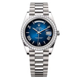 Rolex Day-Date 40 228349RBR-0045 Blue Ombré Dial Diamond Bezel White Gold President Bracelet