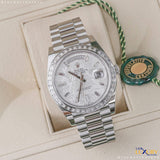 Rolex Day-Date 40 228396TBR-0027 Platinum Meteorite Diamond Dial and Bezel Watch