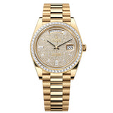 Rolex Day-Date 40 228398TBR-0036 Diamond-Paved Dial Yellow Gold President Watch