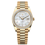 Rolex Day-Date 40 228398TBR-0043 White Mother-of-Pearl Diamond Dial Yellow Gold President Watch