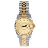 Rolex Datejust 16013 Two-Tone 18K Yellow Gold and Stainless Steel Champagne Dial Jubilee 36mm