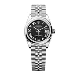 Rolex Datejust 31 278240-0002 Black Roman Numeral Dial Domed Bezel Jubilee Oystersteel