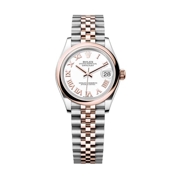 Rolex Datejust 31 278241-0002 White Roman Numeral Dial Jubilee Bracelet Two-Tone Everose Gold Watch
