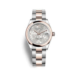 Rolex Datejust 31 278241-0031 Silver Floral Motif Diamond Dial Everose Rolesor Oyster Bracelet