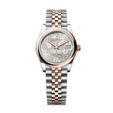 Rolex Datejust 31 Ref. 278241-0032 Silver Floral Diamond Dial Everose Rolesor Jubilee Bracelet