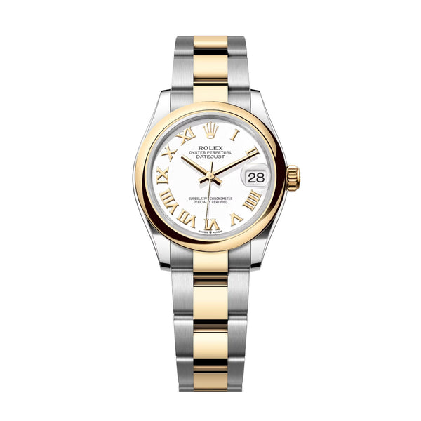 Rolex Datejust 31 Reference 278243-0001 White Roman Numeral Dial Yellow Rolesor Oyster Watch