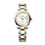 Rolex Datejust 31 Reference 278243-0001 White Roman Numeral Dial Yellow Rolesor Oyster Watch