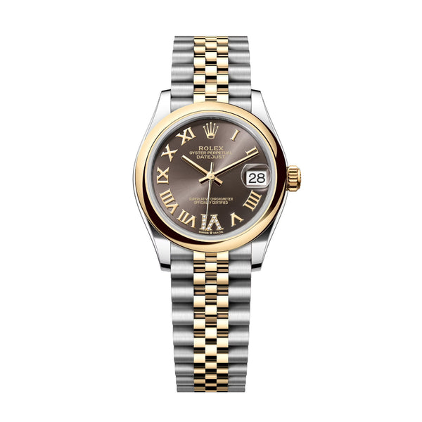 Rolex Datejust 31 278243-0018 Dark Grey Diamond Dial Yellow Rolesor Jubilee Watch