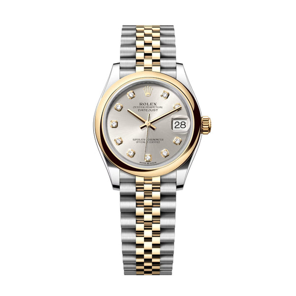 Rolex Datejust 31 278243-0020 Silver Diamond-Set Dial Yellow Rolesor Jubilee Watch