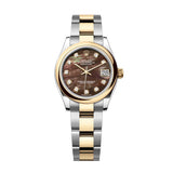 Rolex Datejust 31 278243-0023 Black Mother-of-Pearl Diamond Dial Yellow Rolesor Oyster Watch