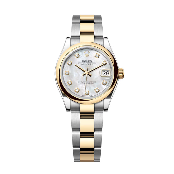 Rolex Datejust 31 278243-0027 White Mother-of-Pearl Diamond Dial Yellow Rolesor Oyster Watch