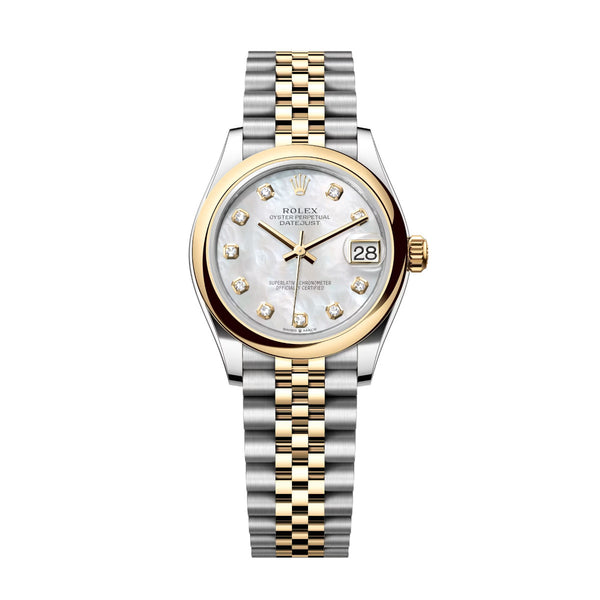 Rolex Datejust 31 278243-0028 White Mother-of-Pearl Diamond Dial Yellow Rolesor Jubilee Watch
