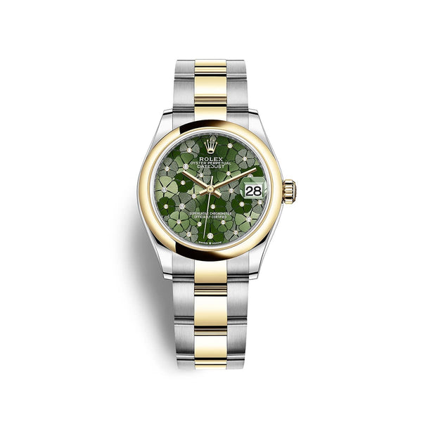 Rolex Datejust 278243-0031 31mm Green Motif Dial Oystersteel and 18K Yellow Gold
