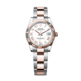 Rolex Datejust 31 278271-0001 White Roman Numeral Dial Fluted Bezel Oyster Bracelet Watch