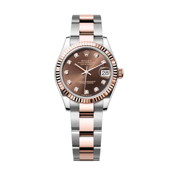 Rolex Datejust 31 278271-0027 Chocolate Diamond Dial Fluted Bezel Oyster Bracelet Watch