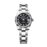 Rolex Datejust 31 278274-0001 Bright Black Dial Fluted Bezel Oyster Bracelet White Rolesor