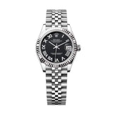 Rolex Datejust 31 278274-0002 Bright Black Dial Fluted Bezel Jubilee Bracelet White Rolesor