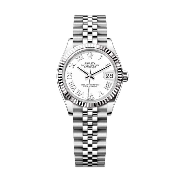 Rolex Datejust 31 278274-0010 White Roman Numeral Dial Fluted Bezel Jubilee Bracelet White Rolesor