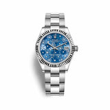 Rolex Datejust 31 278274-0035 Azzurro Blue Floral Diamond Dial White Rolesor Oyster Watch