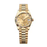 Rolex Datejust 31 278278-0009 Champagne Diamond Dial Yellow Gold President Bracelet Watch