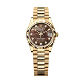 Rolex Datejust 31 278278-0038 Black Mother-of-Pearl Diamond Dial Yellow Gold President Bracelet