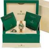 Rolex Datejust 31 278278-0030 Olive Green Diamond Dial Yellow Gold President Bracelet