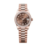 Rolex Datejust 31 278285RBR-0016 Chocolate Diamond Dial 18kt Everose Gold President Bracelet