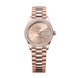 Rolex Datejust 31 278285RBR-0018 Rosé Dial Diamond Bezel President Bracelet