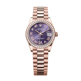 Rolex Datejust 278285RBR-0023 Aubergine Dial 31mm Everose Gold President Bracelet