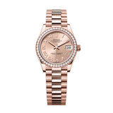 Rolex Datejust 31 278285RBR-0029 Rosé Dial Diamond Bezel President Bracelet