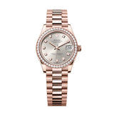 Rolex Datejust 31 278285RBR-0030 Silver Diamond Dial 18kt Everose Gold President Bracelet