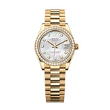 Rolex Datejust 31 278288RBR-0006 White Mother-of-Pearl Diamond Dial Yellow Gold President Bracelet