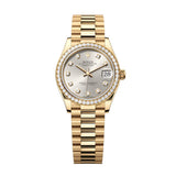 Rolex Datejust 31 278288RBR-0028 Silver Diamond Dial 18kt Yellow Gold President Bracelet