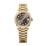 Rolex Datejust 31 278288RBR-0030 Dark Grey Diamond Dial 18kt Yellow Gold President Bracelet