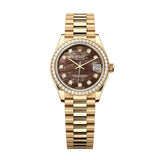 Rolex Datejust 31 278288RBR-0032 Black Mother-of-Pearl Diamond Dial 18kt Yellow Gold President Bracelet