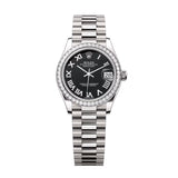 Rolex Datejust 31 278289RBR-0011 Bright Black Dial 18kt White Gold President Watch