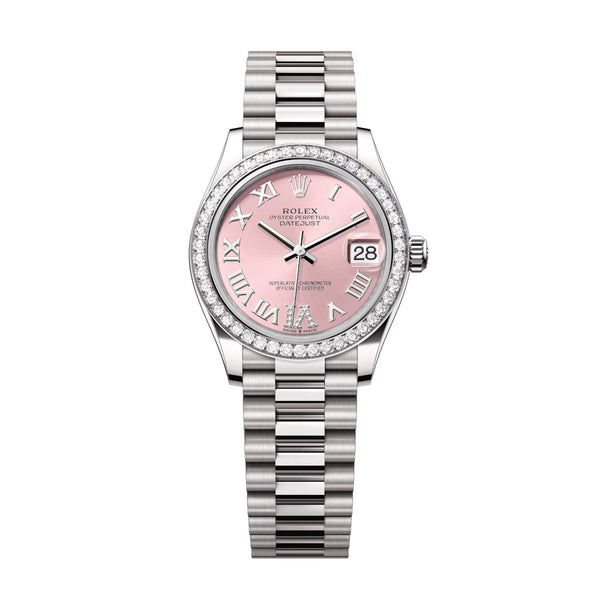 Rolex Datejust 31 278289RBR-0018 Pink Diamond Dial 18kt White Gold President Bracelet