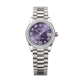 Rolex Datejust 31 278289RBR-0019 Aubergine Diamond Dial 18kt White Gold President Watch
