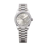 Rolex Datejust 31 278289RBR-0021 Silver Diamond Dial 18kt White Gold President Watch